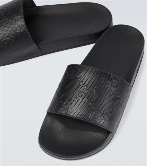 gucci black rubber slides women's|Gucci slides women's nordstrom.